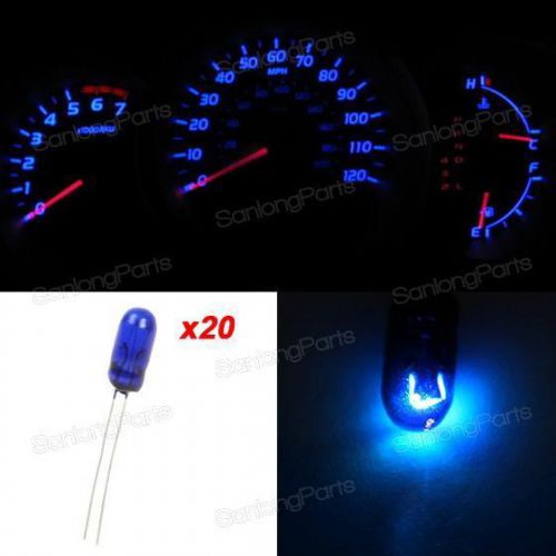 20x blue mini lamps bi-pin grain of white bulbs blue gauge cluster diy light