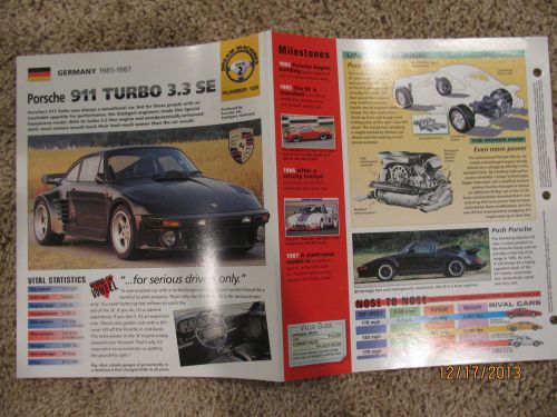 ★★ porsche 911 turbo 3.3 se - collector brochure specs info 1985/1986/1987 ★★