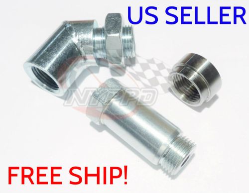 Nyppd o2 oxygen sensor m18 x 1.5 hho h2o spacer + 45° degree angled + s.s. bung