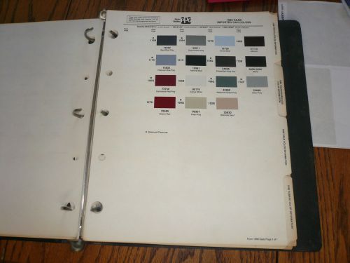 1986 saab ditzler imported color chip paint sample -