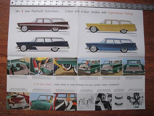 1957 plymouth suburbans wagon dealers brochure literature advertising poster