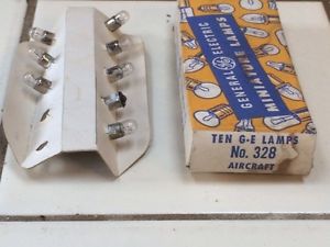 Vintage box ge general electric 328 aircraft light lamp nos nib bulbs plane old