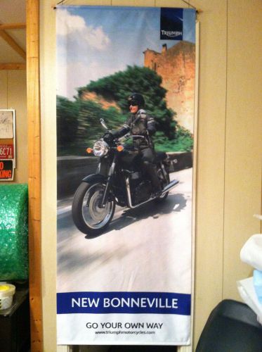 Triumph bonnevillle banner 28&#034; x 70&#034; roll up flag promo campaign go you own way