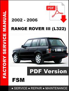 2002 - 2006 land rover range rover iii l322 factory oem service repair manual