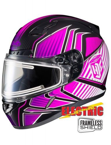 Hjc cl-17 redline snow helmet w/frameless electric shield pink/white/black