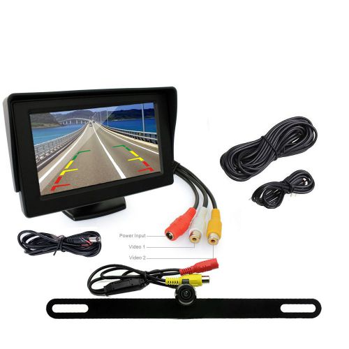 4.3 inch car tft lcd monitor reverse car rear view camera 170° view waterproof