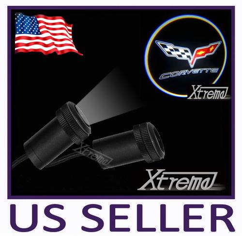 2x latest led 5w 4th gen car door laser projector logo light for corvette