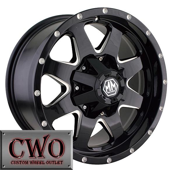 20 black mayhem tank rims 8x180 8 lug gmc chevy 2500hd 2011 2012 2013 cwo