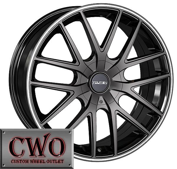 20 black touren tr60 rims 5x108/5x114.3 5 lug jag ford volvo altima maxima cwo