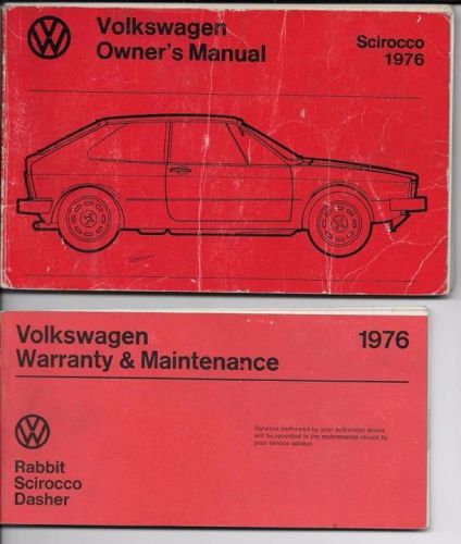 1976 vw scirocco  owners manual package original