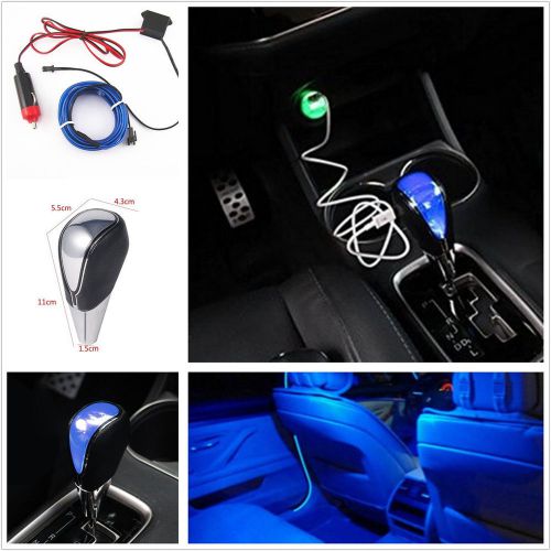 2m blue decorative atmosphere cold light &amp; gear shift shifter knob &amp; usb charger