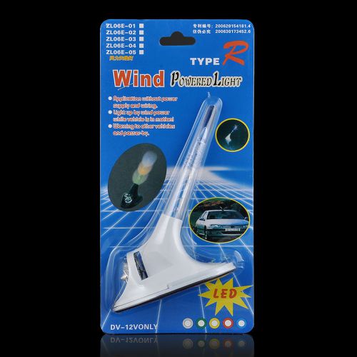 Hot sale! auto mobile car wind powered 4 led light decoration antenna lamp