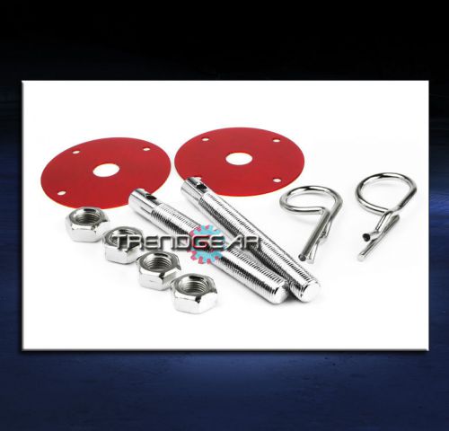 Universal racing hood pins lock kit jdm red acura audi bmw cadillac chevy pickup