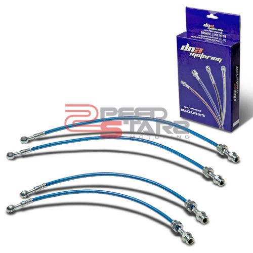 Mazda 626 blue pvc coated stainless steel hose brake lines/cable front+rear disc