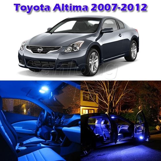 6 blue front map step trunk interior light package for nissan altima 2007-2012