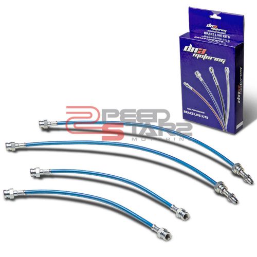 81-83 rx7/fb blue pvc coat stainless steel hose brake line/cable front+rear drum