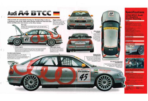 1996 audi a4 / a-4 quattro btcc super touring imp brochure