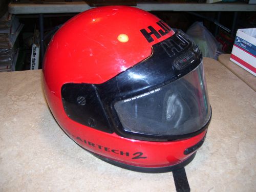 Fox ls-airtech 2 hjc red full face shield snowmobile racing helmet