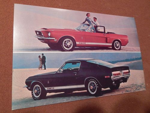 68 mustang shelby cobra gt 350 500 large postcard 1968 original ford issue