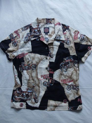 Harley davidson button up shirt womans s short sleeve