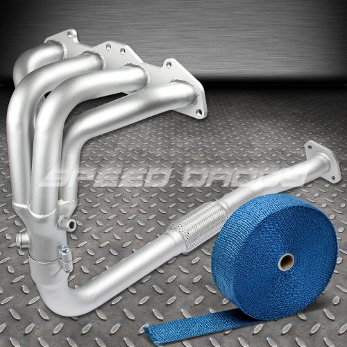 4-1 stainless ceramic racing header for eclipse/talon non-turbo+blue heat wrap