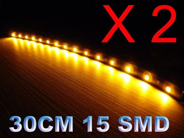 2 x12 inch amber led strip grill car truck boat decorated flexible led strip 12v