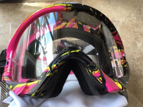 Pink black yellow white shadow arnette series 3 mx explosive goggle dirt bike