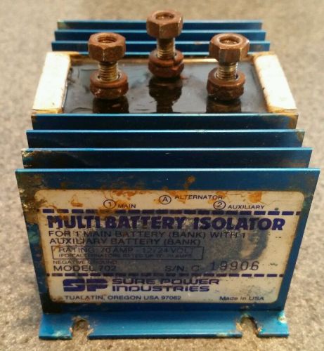 Multi battery isolator -sure power 702 -70 amp- farm, marine, rv -free shipping