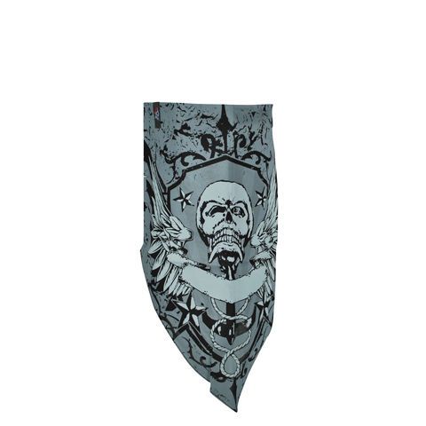 Zan 3-in-1 headband bandanna motorcycle riding cotton gray pirate crest skull