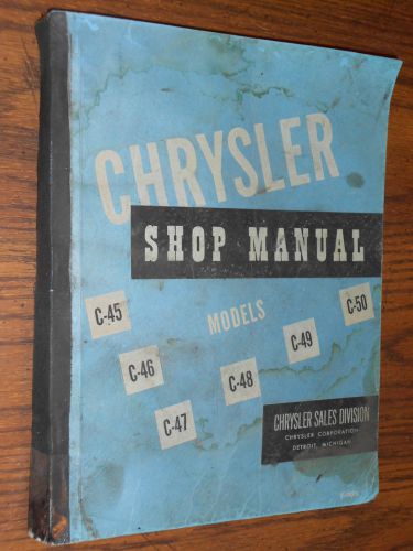 1949 1950 chrysler shop manual / shop book / service manual / good original