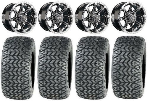 Madjax element chrome golf wheels 12&#034; (3+4) 23x10-12 all trail tires yamaha