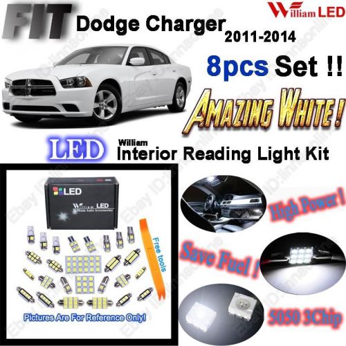 8 pcs super white led interior light kit package for dodge charger 2011-2014