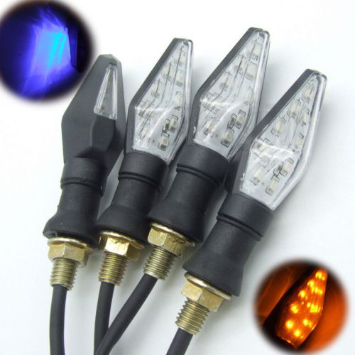 4x 13 led motorcycle black turn signal amber blinker light universal for honda