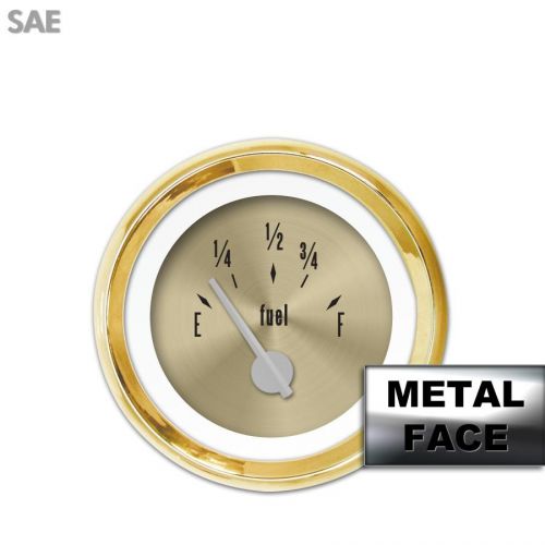 Fuel level gauge - american classic gold vii, silver modern needles, gold trim