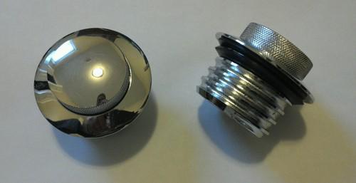 Set of chrome vented screw-in  pop up gas caps for harley davidson 1982 - 2012