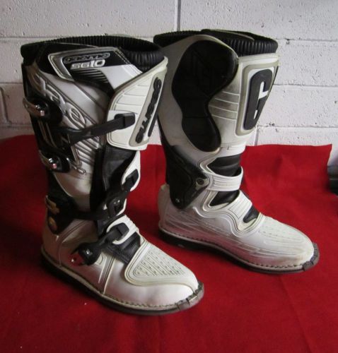 Gaerne g sg10  motocross mx boots mens size 10 white/black