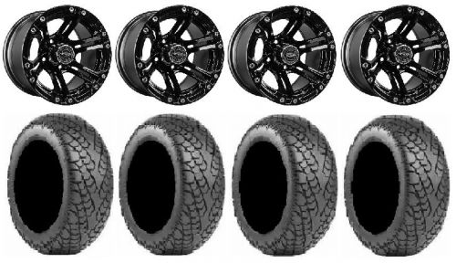 Madjax nitro black golf wheels 12&#034; 215x35-12 greensaver tires ez-go &amp; club car