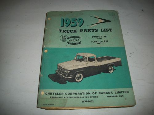 Original 1959 dodge/fargo truck illustrated parts catalog m-series incl. 4wd