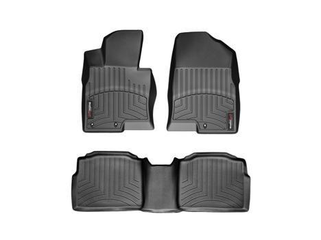 Weathertech custom fit black front rear floor liner set 2011-2013 hyundai sonata