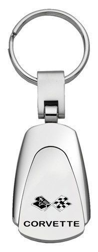 Gm kc3-cov3 corvette c3 chrome teardrop keychain/key fob engraved in usa genuine