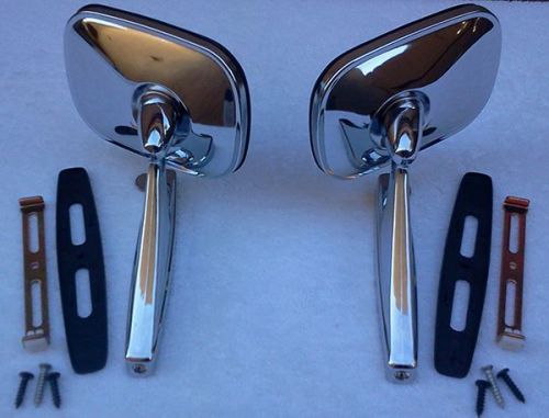 Vintage style rectangle chrome mirrors, classic muscle cars,hot rods &amp; restomods