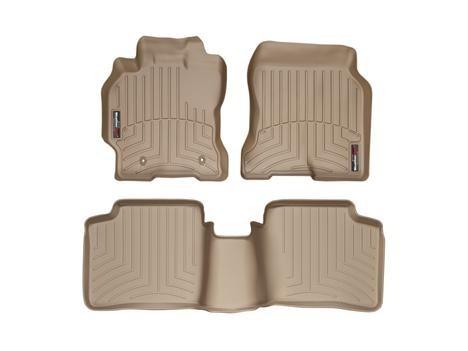 Weathertech custom fit tan front & rear floor liner set 2004-2009 toyota prius