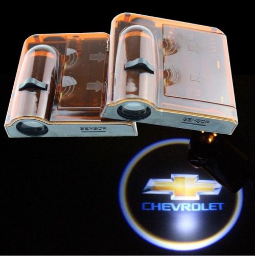 2pcs wireless led door welcome projector logo ghost shadow light for chevrolet