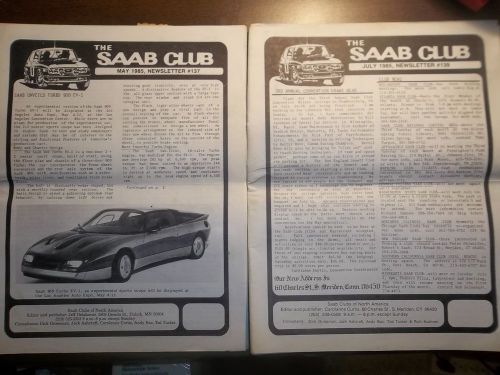 Vintage saab club may july 1985 newsletters 900 turbo ev-1