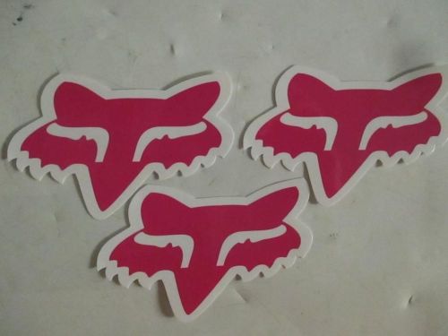 Fox racing mx sticker decal 3 pack  fox head -  1.75&#034; [pink] os 14896-170