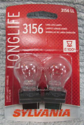 Pair new sylvania longlife 3156 ll auto lamps bulbs free s/h