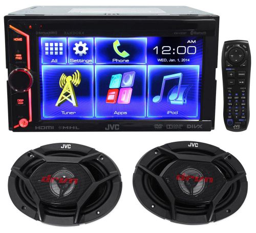 Jvc kw-v30bt 2-din bluetooth car dvd receiver 6&#034; monitor+(2) jvc 6x9&#034; speakers