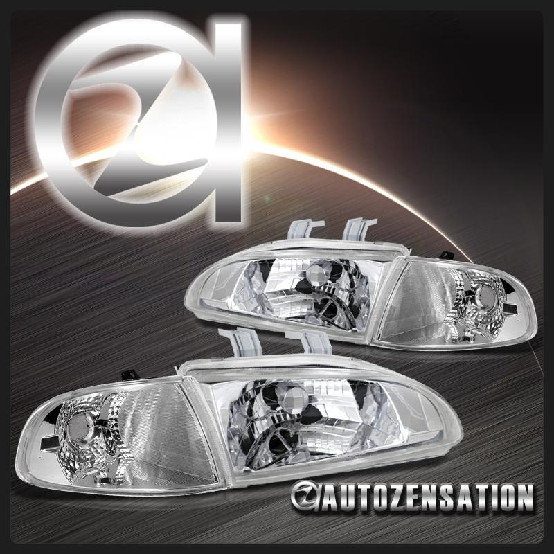 92-95 honda civic 2/3dr clear headlights & chrome corner lights