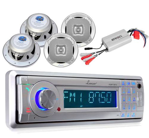 Aqmp70bts marine in-dash detachable usb am/fm stereo+6.5&#034; speakers+mp3 amplifier