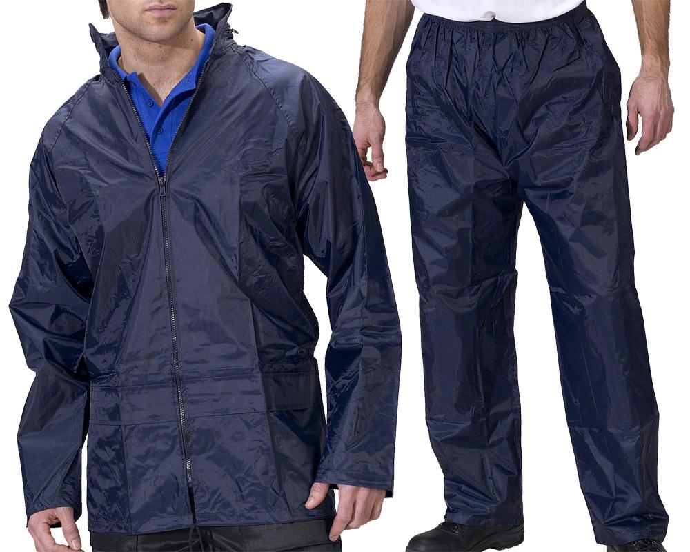 Navy waterproof rainsuit over jacket & trousers set for motorcycle motorbike